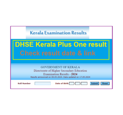 DHSE Plus One Result 2024